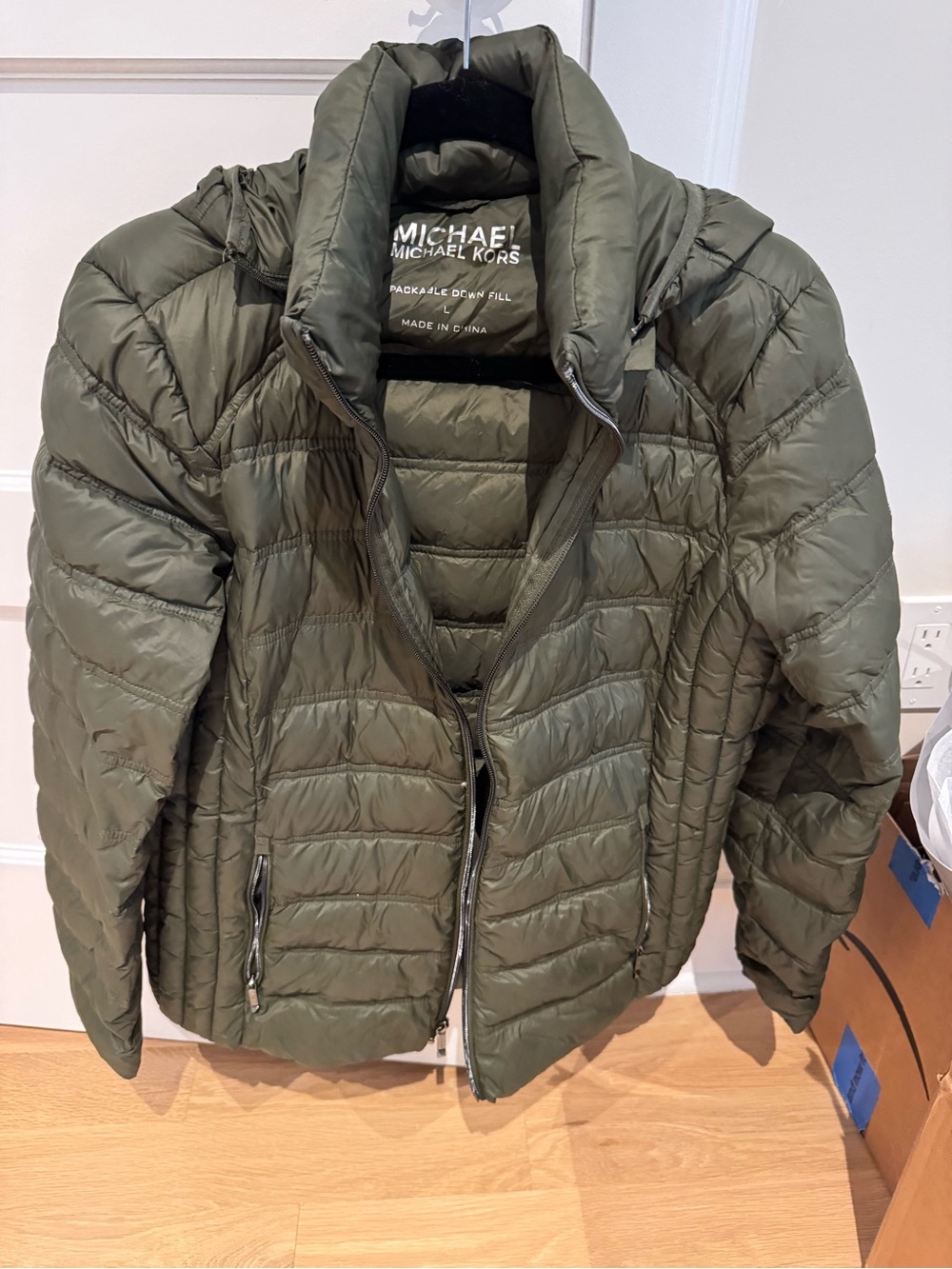 Michael Kors women’s Olive Green Packable Puffer Jacket